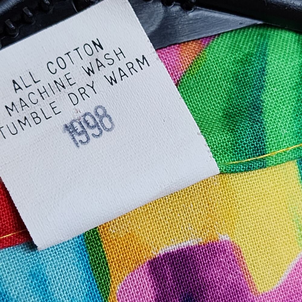 Small Multicolor Vibrant Tropical Button Tee - image 7